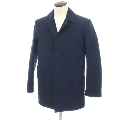 【中古】バルバッティ Barbuti ポリエステルコットン ステンカラーコート ネイビー【サイズ50】【 状態ランクC 】【 メンズ 】