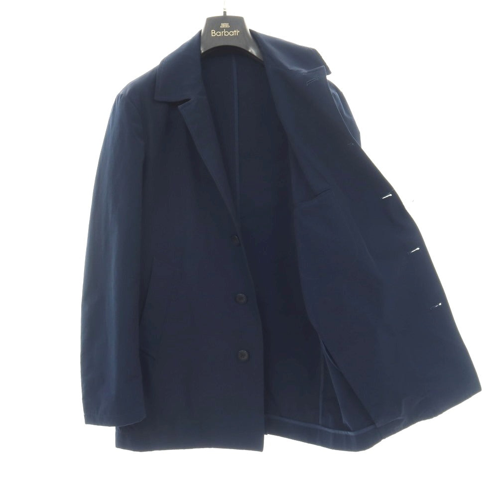 【中古】バルバッティ Barbuti ポリエステルコットン ステンカラーコート ネイビー【サイズ50】【 状態ランクC 】【 メンズ 】