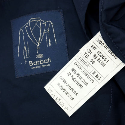 【中古】バルバッティ Barbuti ポリエステルコットン ステンカラーコート ネイビー【サイズ50】【 状態ランクC 】【 メンズ 】