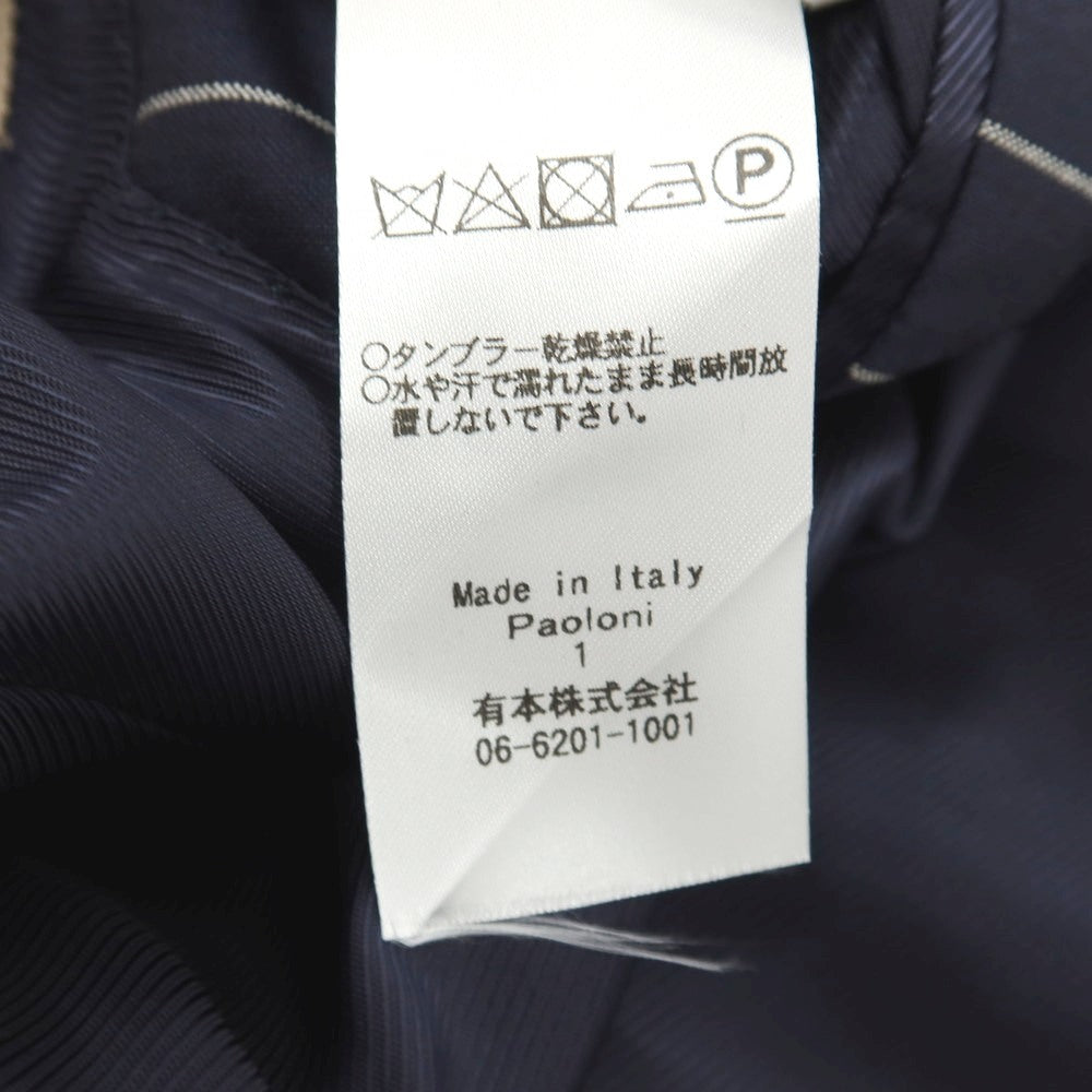 【中古】パオローニ PAOLONI ウール ストライプ 2つボタンスーツ ネイビーxホワイト【サイズ50】【 状態ランクC 】【 メンズ 】