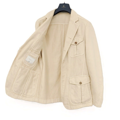 【中古】ボリオリ BOGLIOLI コットンリネン サファリジャケット ライトベージュ【サイズ50】【 状態ランクC 】【 メンズ 】