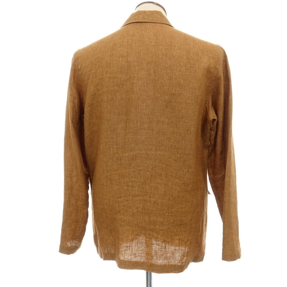 【中古】グランサッソ GRAN SASSO リネン サファリジャケット ブラウン【サイズ50】【 状態ランクB 】【 メンズ 】