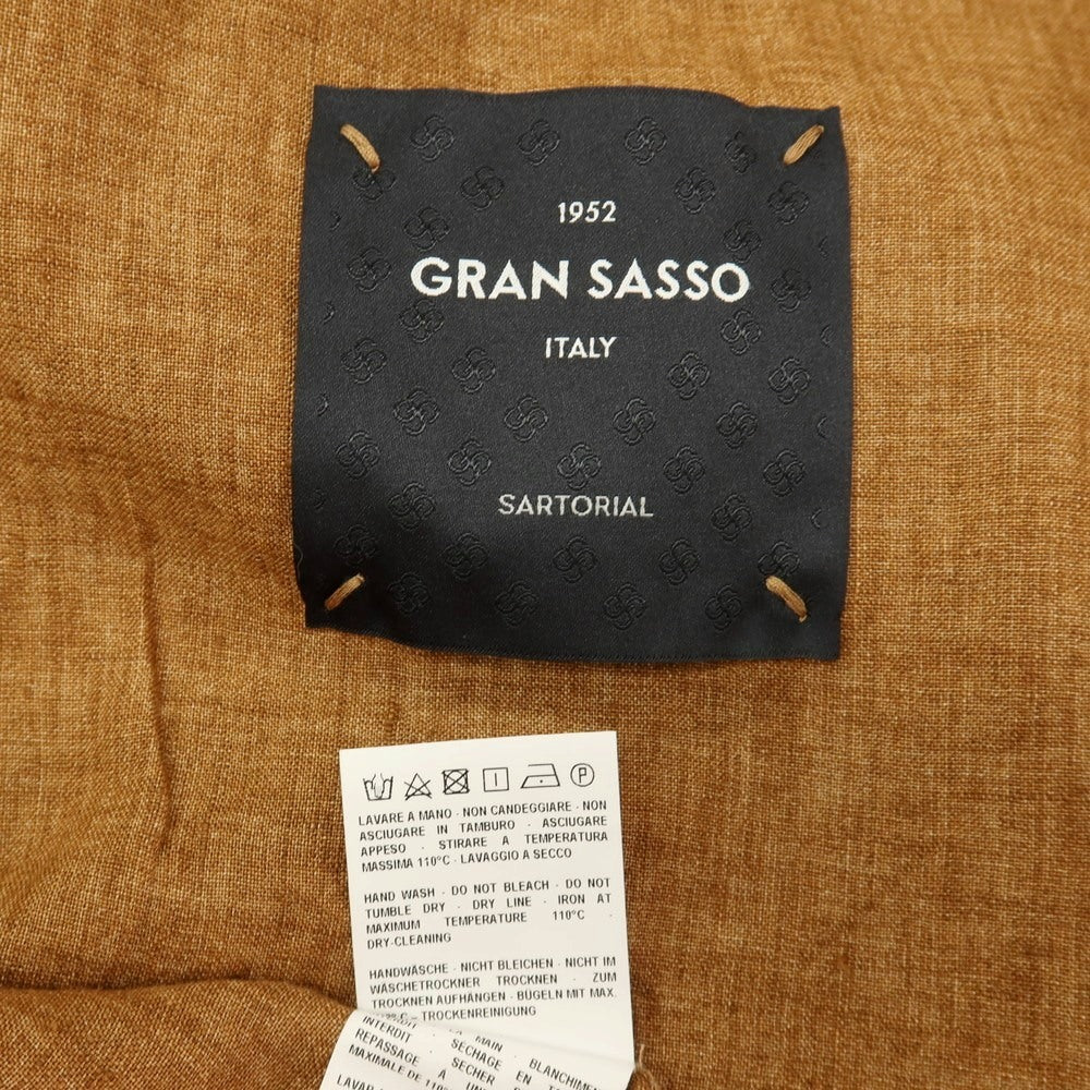 【中古】グランサッソ GRAN SASSO リネン サファリジャケット ブラウン【サイズ50】【 状態ランクB 】【 メンズ 】