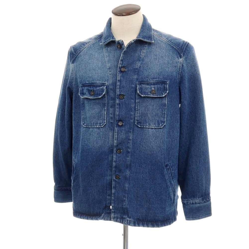 【中古】アレッサンドロ ゲラルディ ALESSANDRO GHERARDI コットン デニムジャケット ブルゾン ダークブルー【サイズL】【 状態ランクB 】【 メンズ 】