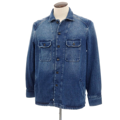 【中古】アレッサンドロ ゲラルディ ALESSANDRO GHERARDI コットン デニムジャケット ブルゾン ダークブルー【サイズL】【 状態ランクB 】【 メンズ 】