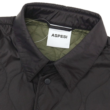【中古】アスペジ ASPESI リップストップナイロン キルティング 中綿ブルゾン ブラック【サイズL】【 状態ランクB 】【 メンズ 】