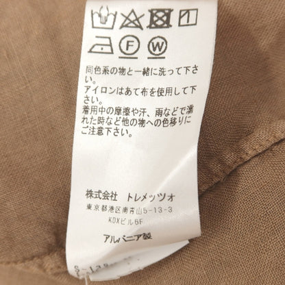 【中古】バグッタ Bagutta リネン バンドカラー カジュアルシャツ ブラウン【サイズ42】【 状態ランクB 】【 メンズ 】
