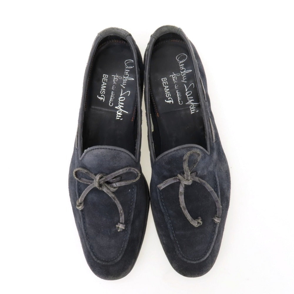 【中古】サントーニ Santoni BEAMS F別注 スエード ローファー ネイビー【サイズ6】【 状態ランクC 】【 メンズ 】