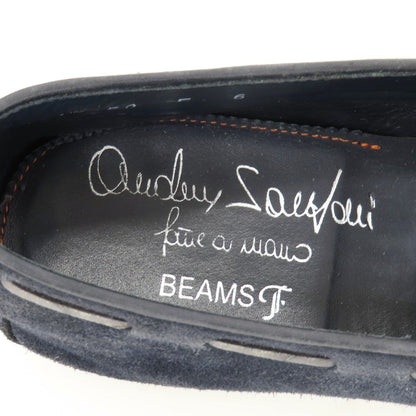 【中古】サントーニ Santoni BEAMS F別注 スエード ローファー ネイビー【サイズ6】【 状態ランクC 】【 メンズ 】