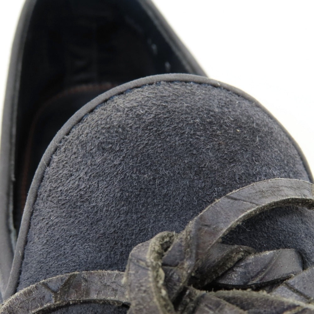 【中古】サントーニ Santoni BEAMS F別注 スエード ローファー ネイビー【サイズ6】【 状態ランクC 】【 メンズ 】