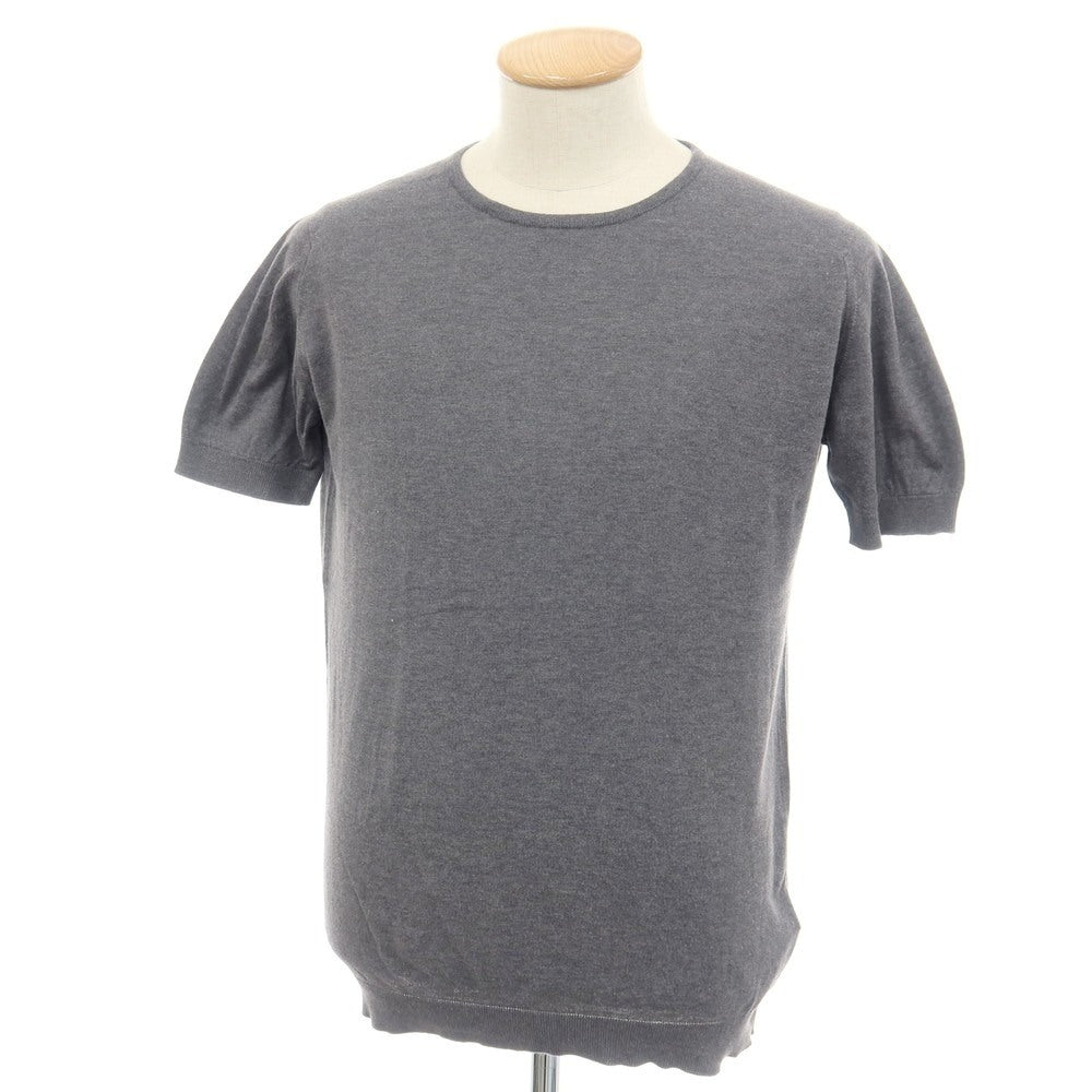 【中古】ジョンスメドレー JOHN SMEDLEY ハイゲージ シーアイランドコットン クルーネック 半袖 プルオーバーニット グレー【サイズS】【 状態ランクB 】【 メンズ 】