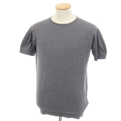【中古】ジョンスメドレー JOHN SMEDLEY ハイゲージ シーアイランドコットン クルーネック 半袖 プルオーバーニット グレー【サイズS】【 状態ランクB 】【 メンズ 】
