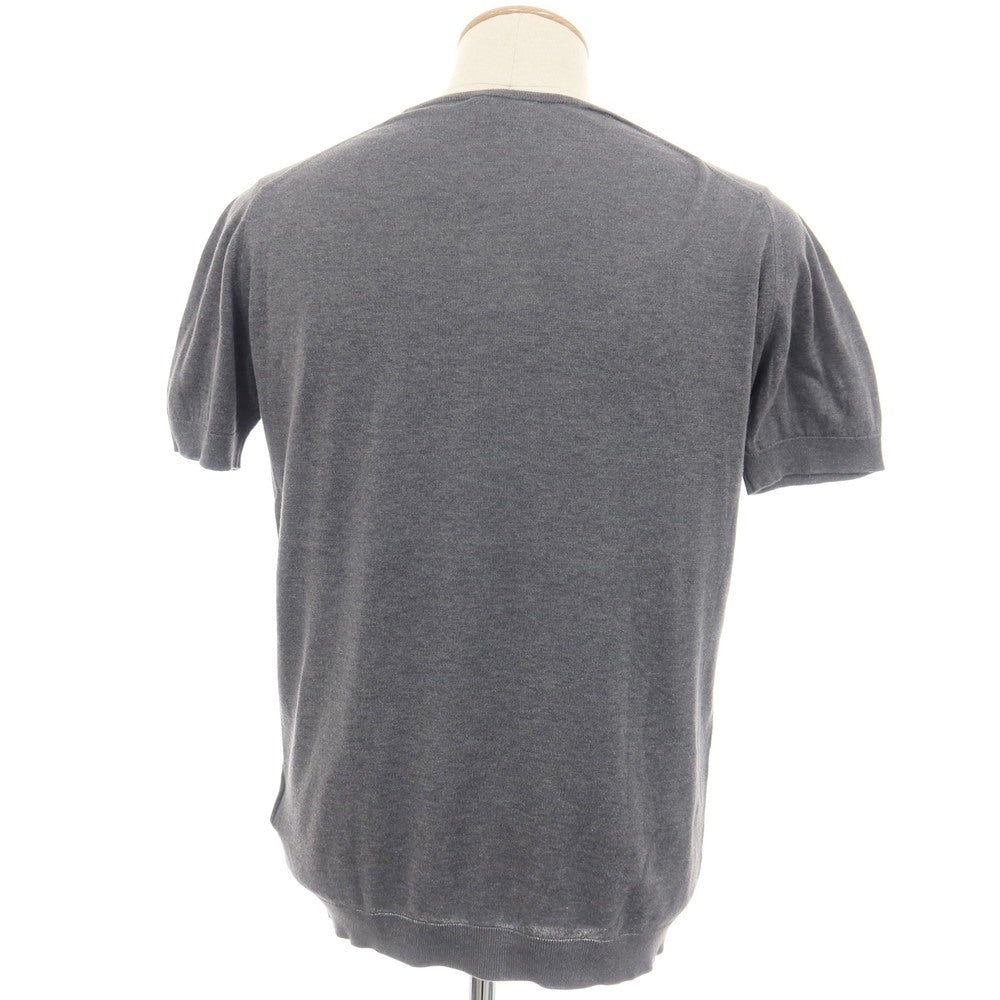 【中古】ジョンスメドレー JOHN SMEDLEY ハイゲージ シーアイランドコットン クルーネック 半袖 プルオーバーニット グレー【サイズS】【 状態ランクB 】【 メンズ 】