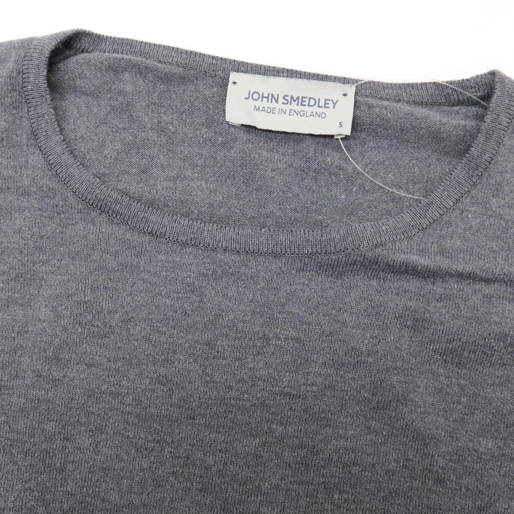 【中古】ジョンスメドレー JOHN SMEDLEY ハイゲージ シーアイランドコットン クルーネック 半袖 プルオーバーニット グレー【サイズS】【 状態ランクB 】【 メンズ 】