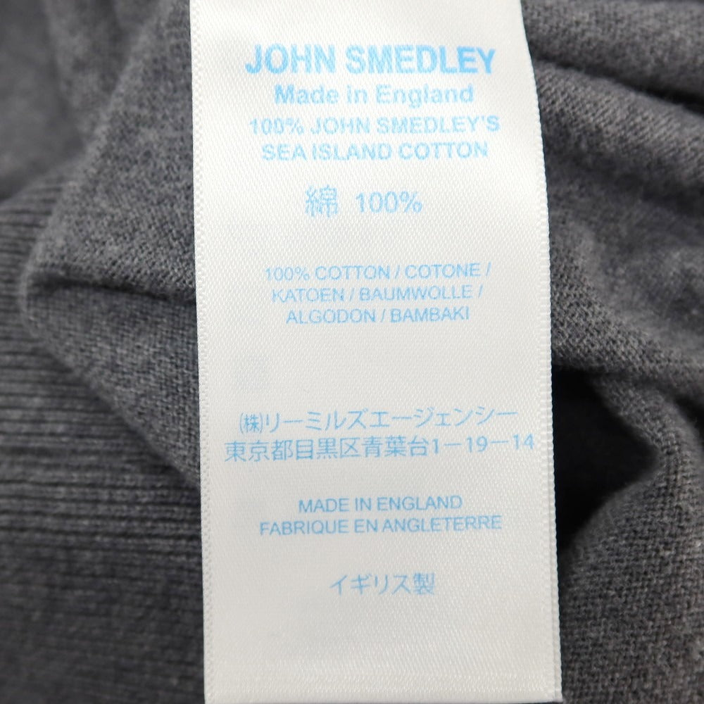 【中古】ジョンスメドレー JOHN SMEDLEY ハイゲージ シーアイランドコットン クルーネック 半袖 プルオーバーニット グレー【サイズS】【 状態ランクB 】【 メンズ 】