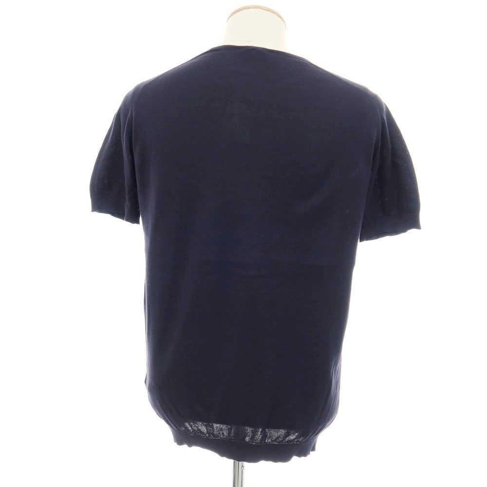 【中古】ジョンスメドレー JOHN SMEDLEY ハイゲージ シーアイランドコットン クルーネック 半袖 プルオーバーニット ネイビー【サイズS】【 状態ランクB 】【 メンズ 】