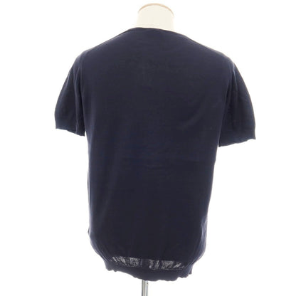 【中古】ジョンスメドレー JOHN SMEDLEY ハイゲージ シーアイランドコットン クルーネック 半袖 プルオーバーニット ネイビー【サイズS】【 状態ランクB 】【 メンズ 】
