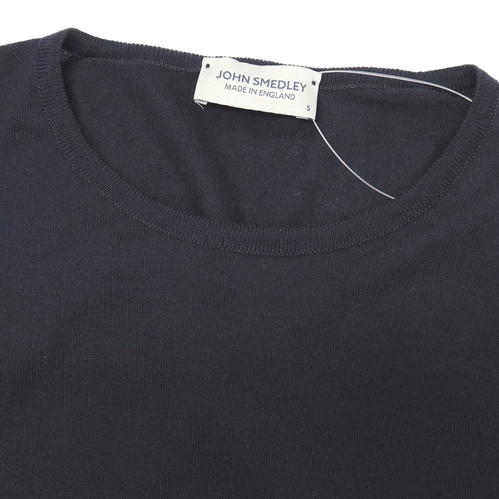 【中古】ジョンスメドレー JOHN SMEDLEY ハイゲージ シーアイランドコットン クルーネック 半袖 プルオーバーニット ネイビー【サイズS】【 状態ランクB 】【 メンズ 】