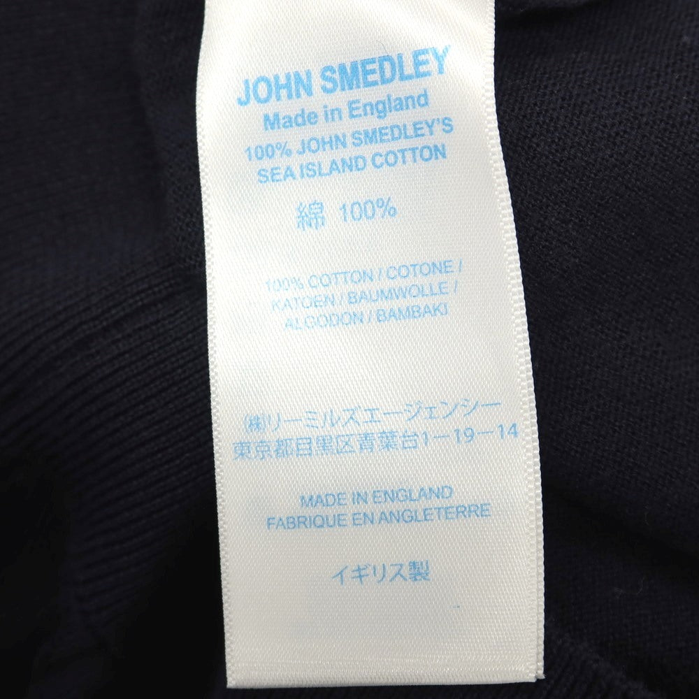 【中古】ジョンスメドレー JOHN SMEDLEY ハイゲージ シーアイランドコットン クルーネック 半袖 プルオーバーニット ネイビー【サイズS】【 状態ランクB 】【 メンズ 】