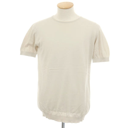 【中古】ジョンスメドレー JOHN SMEDLEY ハイゲージ シーアイランドコットン クルーネック 半袖 プルオーバーニット グレージュ【サイズS】【 状態ランクB 】【 メンズ 】