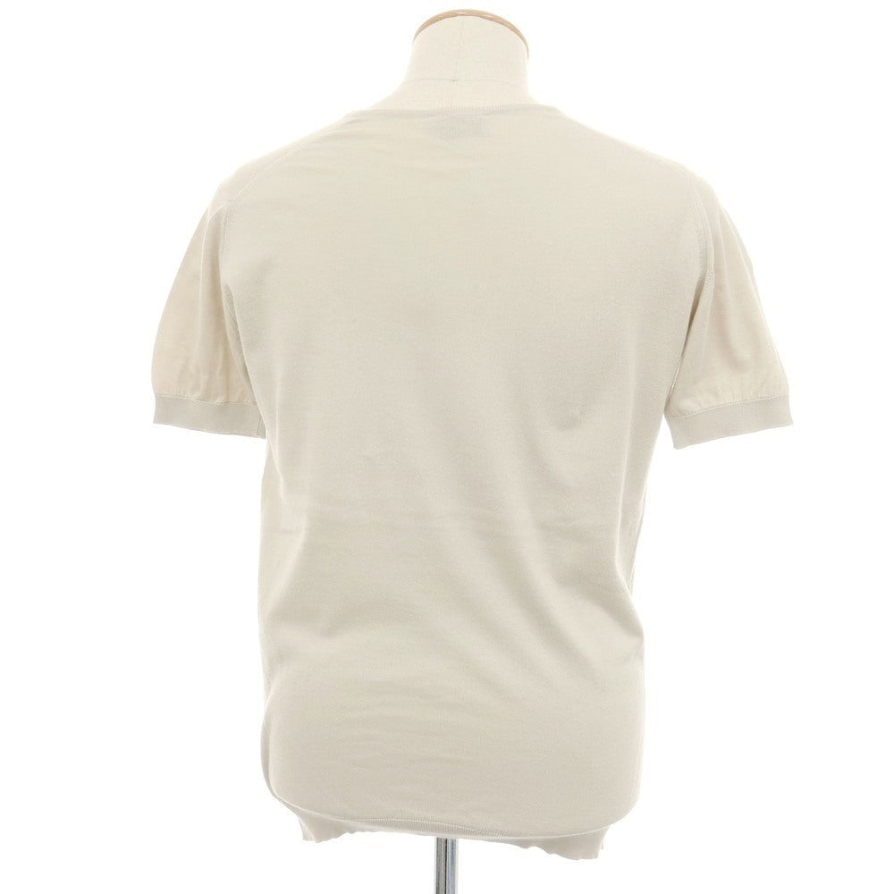【中古】ジョンスメドレー JOHN SMEDLEY ハイゲージ シーアイランドコットン クルーネック 半袖 プルオーバーニット グレージュ【サイズS】【 状態ランクB 】【 メンズ 】