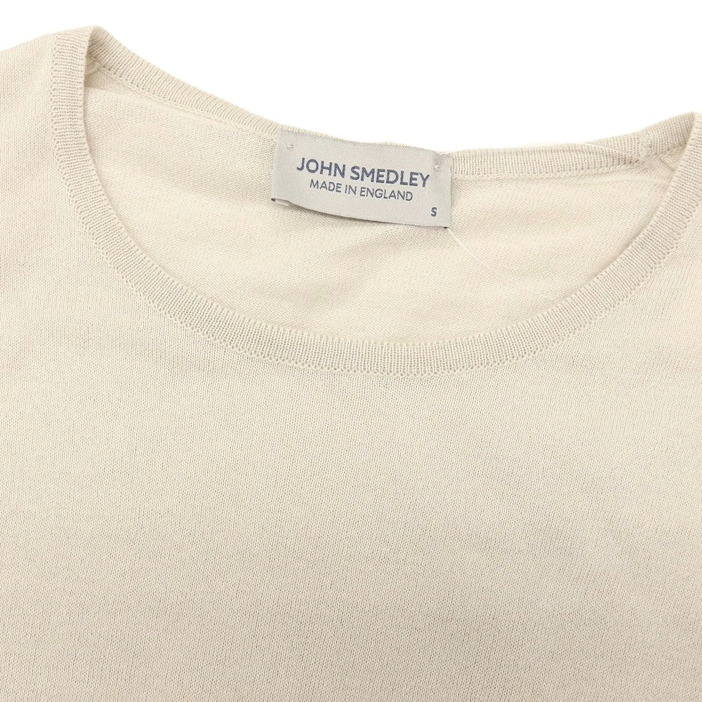 【中古】ジョンスメドレー JOHN SMEDLEY ハイゲージ シーアイランドコットン クルーネック 半袖 プルオーバーニット グレージュ【サイズS】【 状態ランクB 】【 メンズ 】