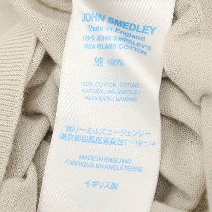 【中古】ジョンスメドレー JOHN SMEDLEY ハイゲージ シーアイランドコットン クルーネック 半袖 プルオーバーニット グレージュ【サイズS】【 状態ランクB 】【 メンズ 】