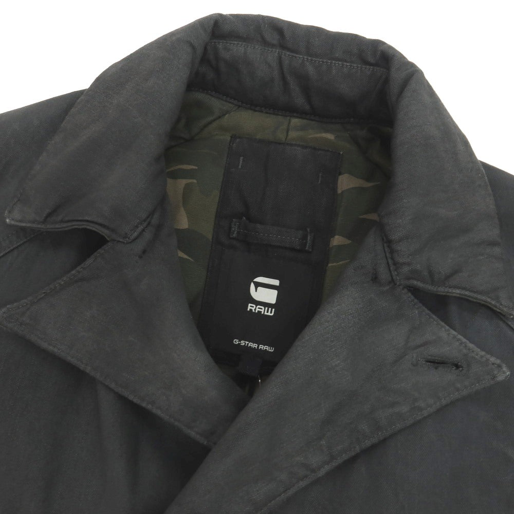 【新品】ジースターロウ G-STAR RAW 染色加工 コットン カラ ペリスコープ デニム 中綿入り ピーコート グレーブラック【サイズXS】【 状態ランクN 】【 メンズ 】