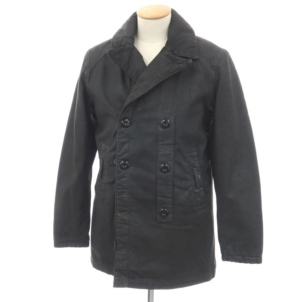 【新品】ジースターロウ G-STAR RAW 染色加工 コットン カラ ペリスコープ デニム 中綿入り ピーコート グレーブラック【サイズS】【 状態ランクN 】【 メンズ 】