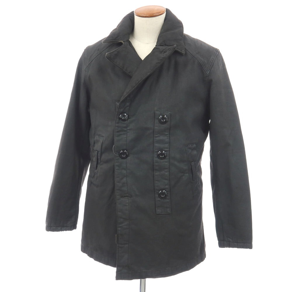 【新品】ジースターロウ G-STAR RAW 染色加工 コットン カラ ペリスコープ デニム 中綿入り ピーコート グレーブラック【サイズM】【 状態ランクN 】【 メンズ 】