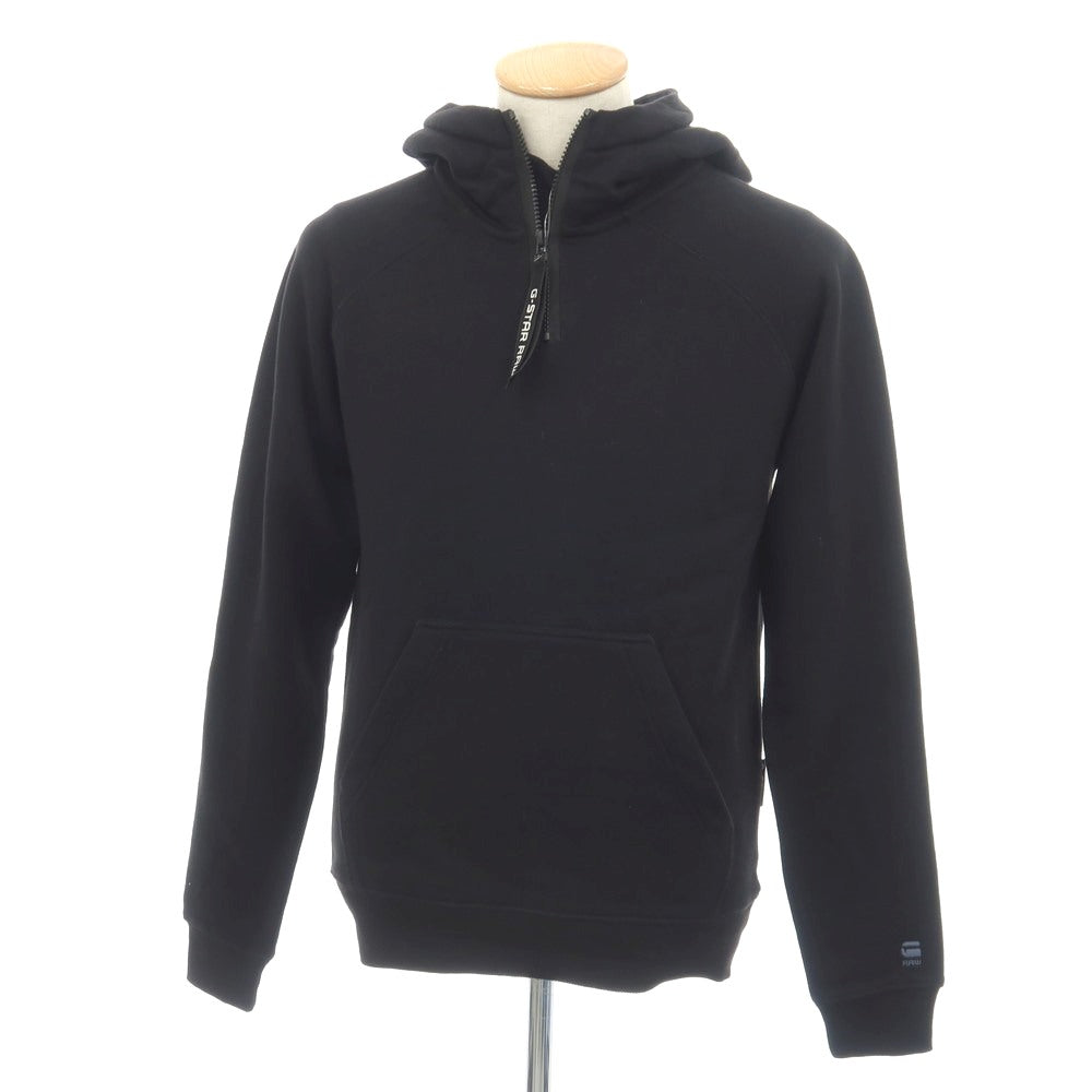 【新品】ジースターロウ G-STAR RAW コットン ハーフジップ プルオーバー パーカー ブラック【サイズXXS】【 状態ランクN 】【 メンズ 】