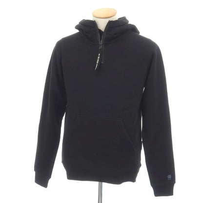 【新品】ジースターロウ G-STAR RAW コットン ハーフジップ プルオーバー パーカー ブラック【サイズXXS】【 状態ランクN 】【 メンズ 】