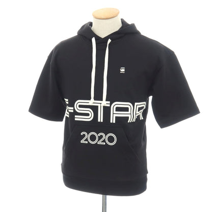 【新品】ジースターロウ G-STAR RAW コットンポリエステル 半袖 プルオーバー パーカー ブラック【サイズXXS】【 状態ランクN 】【 メンズ 】