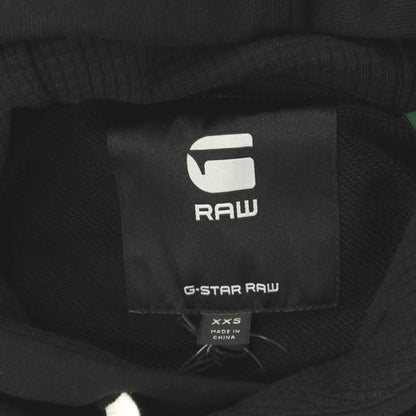 【新品】ジースターロウ G-STAR RAW コットンポリエステル 半袖 プルオーバー パーカー ブラック【サイズXXS】【 状態ランクN 】【 メンズ 】