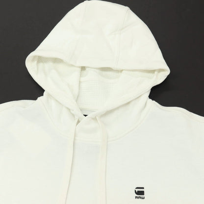 【新品アウトレット】ジースターロウ G-STAR RAW コットンポリエステル 半袖 プルオーバー パーカー ホワイト【サイズXXS】【 状態ランクN- 】【 メンズ 】