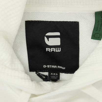 【新品アウトレット】ジースターロウ G-STAR RAW コットンポリエステル 半袖 プルオーバー パーカー ホワイト【サイズXXS】【 状態ランクN- 】【 メンズ 】