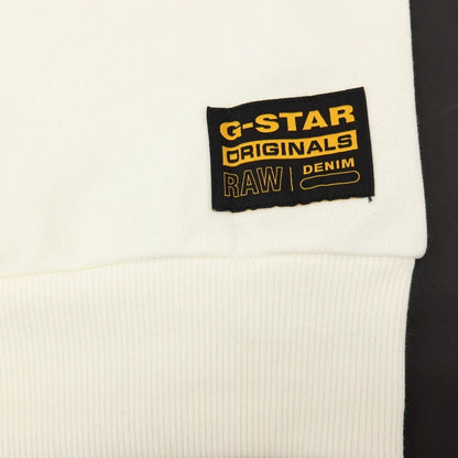 【新品アウトレット】ジースターロウ G-STAR RAW コットンポリエステル 半袖 プルオーバー パーカー ホワイト【サイズXXS】【 状態ランクN- 】【 メンズ 】