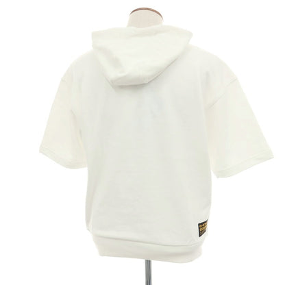 【新品アウトレット】ジースターロウ G-STAR RAW コットンポリエステル 半袖 プルオーバー パーカー ホワイト【サイズM】【 状態ランクN- 】【 メンズ 】