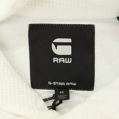 【新品アウトレット】ジースターロウ G-STAR RAW コットンポリエステル 半袖 プルオーバー パーカー ホワイト【サイズM】【 状態ランクN- 】【 メンズ 】