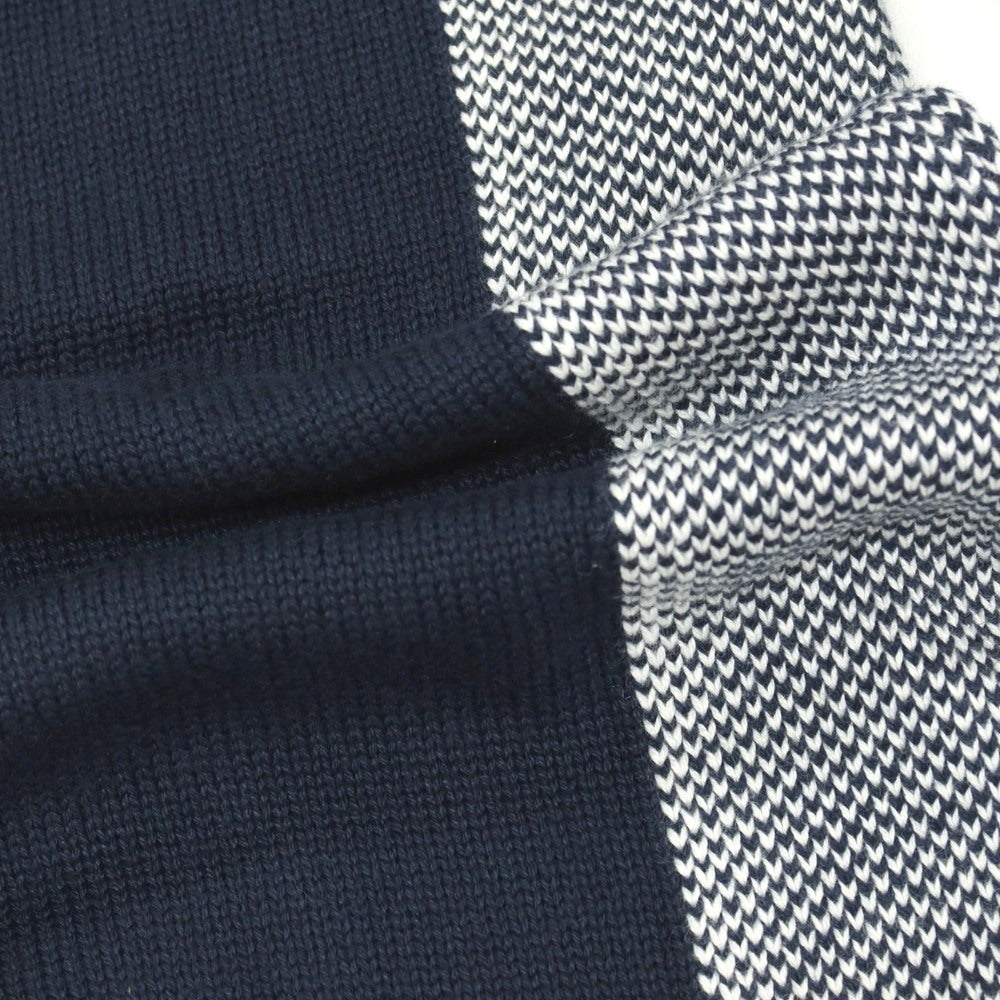 【新品】ジースターロウ G-STAR RAW コットンアクリル クルーネック プルオーバーニット ネイビーxホワイト【サイズXXS】【 状態ランクN 】【 メンズ 】