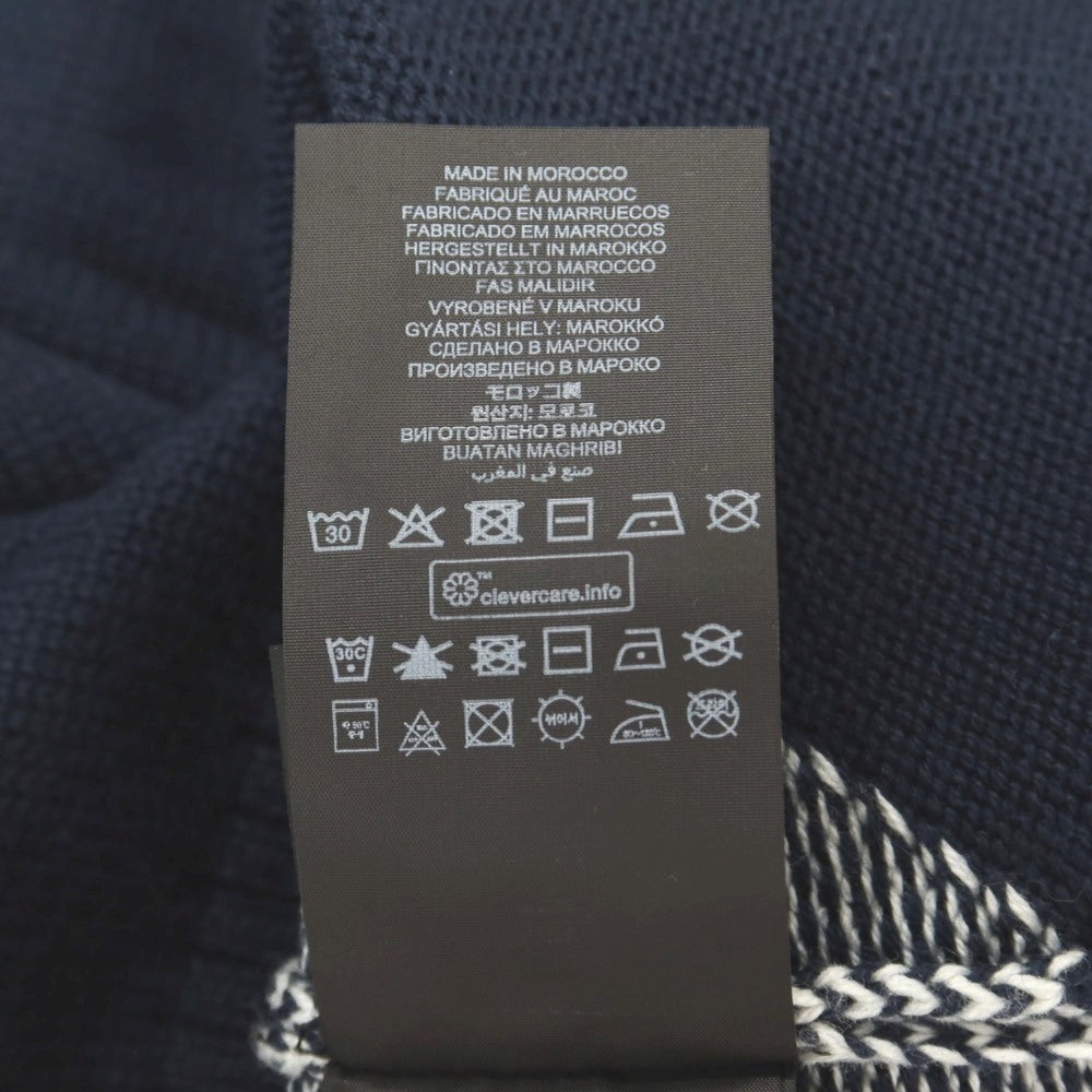 【新品】ジースターロウ G-STAR RAW コットンアクリル クルーネック プルオーバーニット ネイビーxホワイト【サイズXXS】【 状態ランクN 】【 メンズ 】