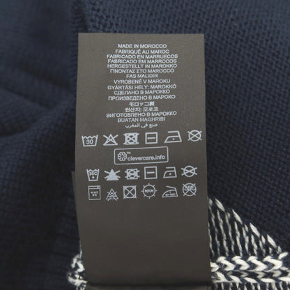 【新品】ジースターロウ G-STAR RAW コットンアクリル クルーネック プルオーバーニット ネイビーxホワイト【サイズXXS】【 状態ランクN 】【 メンズ 】