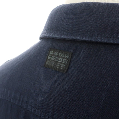 【新品】ジースターロウ G-STAR RAW コットン ガーメントダイ レギュラーカラー カジュアルシャツ ネイビー【サイズS】【 状態ランクN 】【 メンズ 】