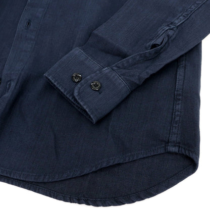 【新品】ジースターロウ G-STAR RAW コットン ガーメントダイ レギュラーカラー カジュアルシャツ ネイビー【サイズS】【 状態ランクN 】【 メンズ 】