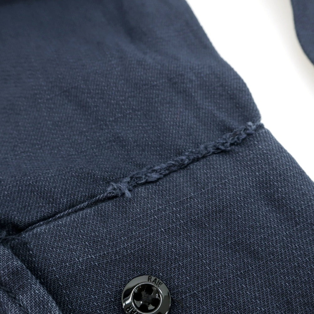 【新品アウトレット】ジースターロウ G-STAR RAW コットン ガーメントダイ レギュラーカラー カジュアルシャツ ネイビー【サイズS】【 状態ランクN- 】【 メンズ 】