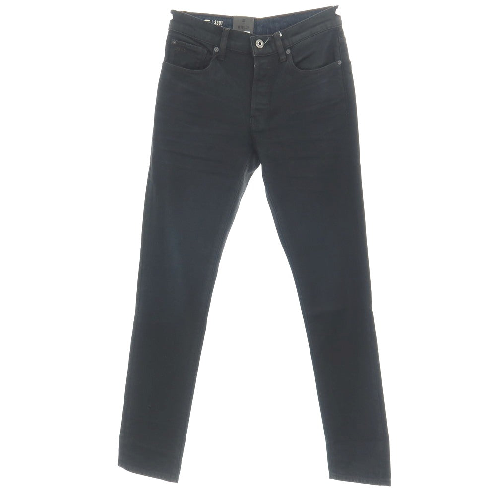 【新品】ジースターロウ G-STAR RAW 3301 SLIM コットンポリウレタン デニムパンツ ジーンズ ブラックネイビー【サイズ28/32】【 状態ランクN 】【 メンズ 】
