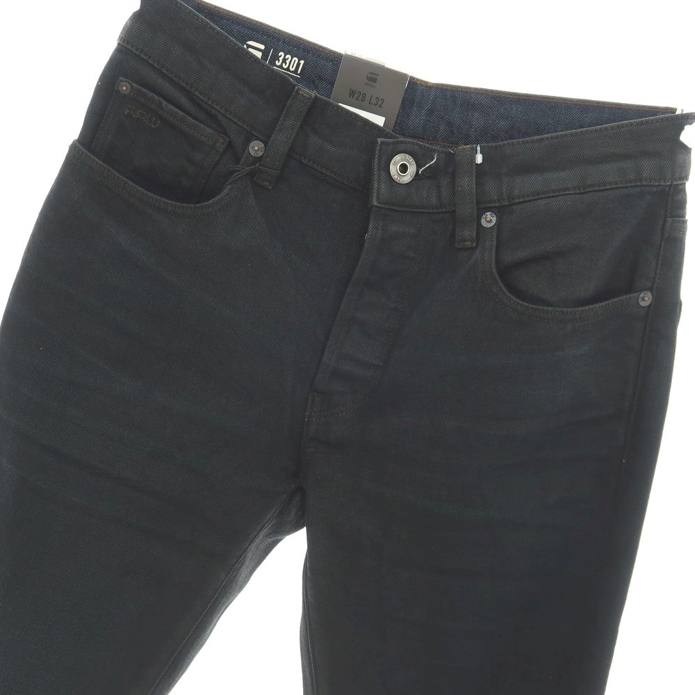 【新品】ジースターロウ G-STAR RAW 3301 SLIM コットンポリウレタン デニムパンツ ジーンズ ブラックネイビー【サイズ28/32】【 状態ランクN 】【 メンズ 】