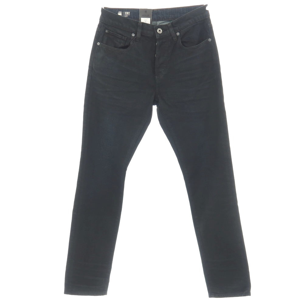 【新品】ジースターロウ G-STAR RAW 3301 SLIM コットンポリウレタン デニムパンツ ジーンズ ブラックネイビー【サイズ29/32】【 状態ランクN 】【 メンズ 】