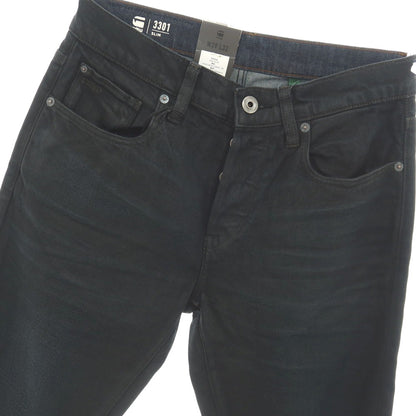 【新品】ジースターロウ G-STAR RAW 3301 SLIM コットンポリウレタン デニムパンツ ジーンズ ブラックネイビー【サイズ29/32】【 状態ランクN 】【 メンズ 】