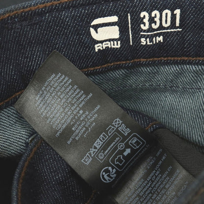 【新品】ジースターロウ G-STAR RAW 3301 SLIM コットンポリウレタン デニムパンツ ジーンズ ブラックネイビー【サイズ29/32】【 状態ランクN 】【 メンズ 】